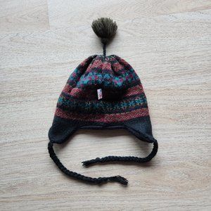 Vintage Darn Fine Hats Made in USA Warm Acrylic Winter Hat Ear-Flaps One Size